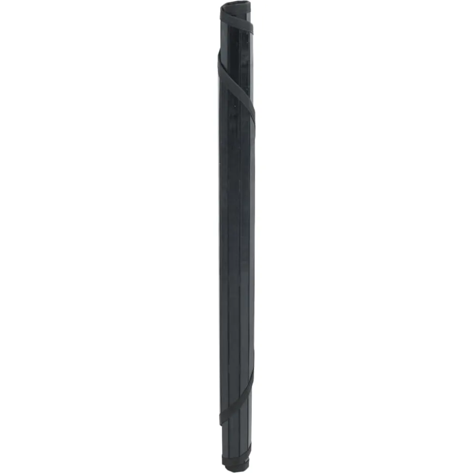 vidaXL Vloerkleed rond 80 cm bamboe zwart