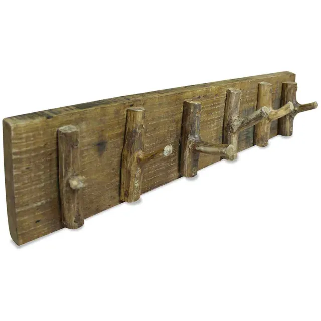 vidaXL Kapstok 60x15 cm gemengd gerecycled hout Bruin