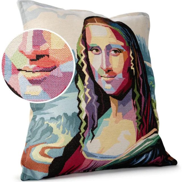 ANRO Mona Lisa Sierkussen 45x45 cm - Jacquard gobelin Beige