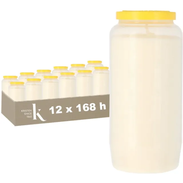Kristen Kaars 5 Dagen Wit – Kaarsen – 12 Stuks – Herdenkingslicht – Grafkaars – Brandduur 120 Uur – Voor Binnen en Buiten