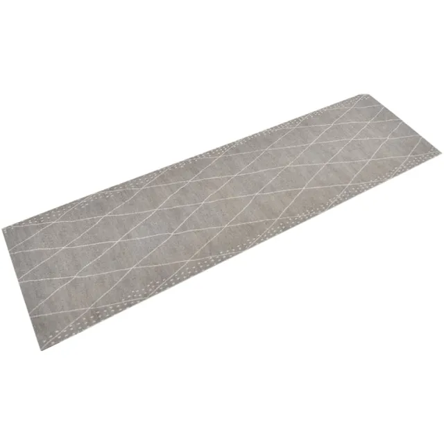 vidaXL Keukenmat wasbaar geruit 45x150 cm fluweel Grijs