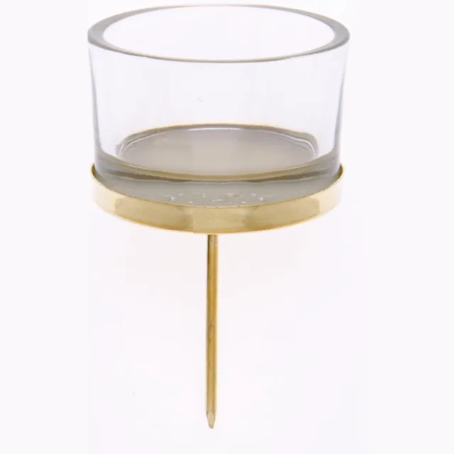 Famanu Kandelaar met theelichtglas goud