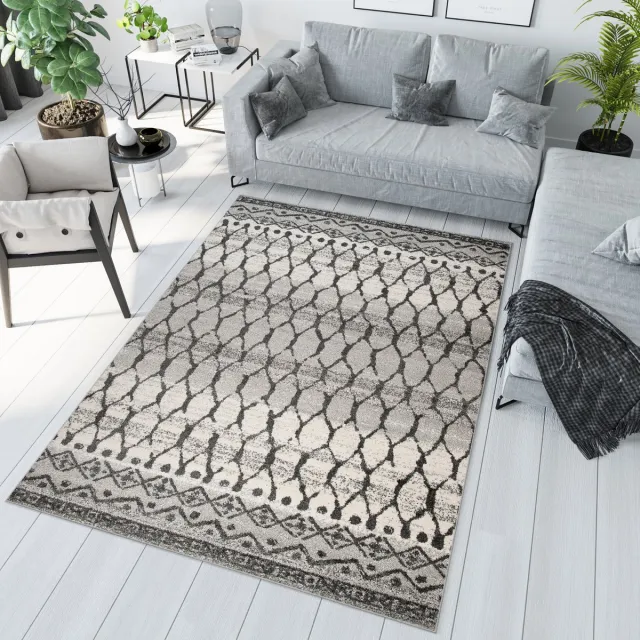 Tapiso Sari Vloerkleed Woonkamer Tapijt Boho Grijs Boho