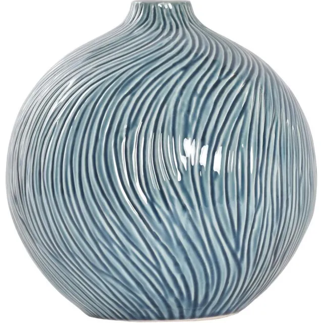 DKD Home Decor VAAS | BLOEMENVAAS | DECORATIEVE ACCESSOIRES | AARDEWERK KERAMIEK| BLAUW WIT | 20x20x20CM. Blauw,Wit