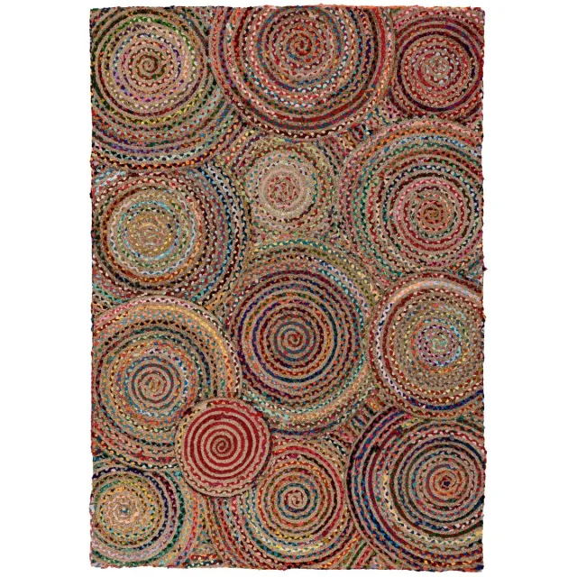 Meghan Lalee Vloerkleed Cancun 331 multicolor – 120 x 170 cm – gerecycled katoen & jute, handgeknoopt