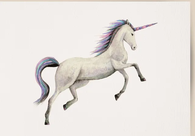 World of Mies poster unicorn - A4 - mooi dik papier - Snel verzonden! - eenhoorn - dieren in aquarel - geschilderd door Mies