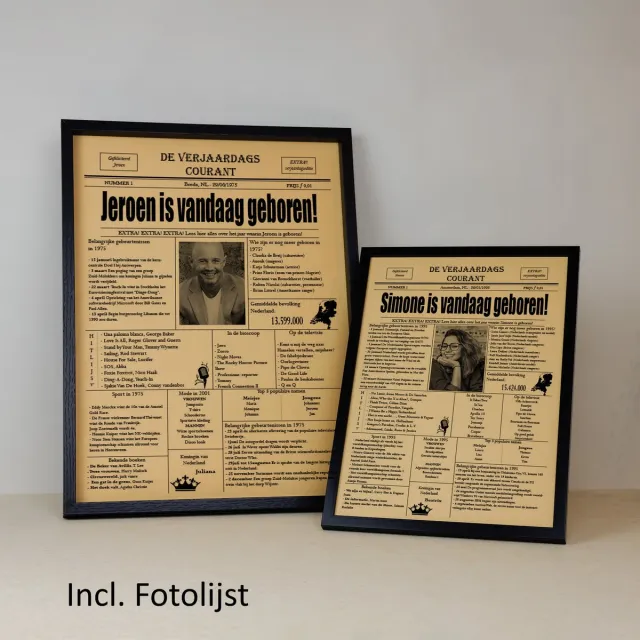 Presents2Give Verjaardagscourant A4-formaat - verjaardag - jubileum - geboorte - cadeau - verjaardagscadeau - krant - verjaardagskrant n.v.t.