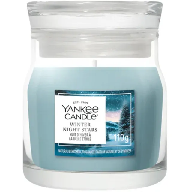 Yankee Candle Winter Night Stars Small Jar Geurkaars - tot 30 branduren Blauw