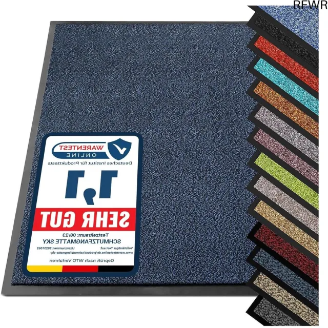 RFWR Schoonloopmat Voetmat voor Binnen en Buiten - Antislip Deurmat met Hoogwaardige Vezels - Verkrijgbaar in Diverse Maten en Kleuren Blauw