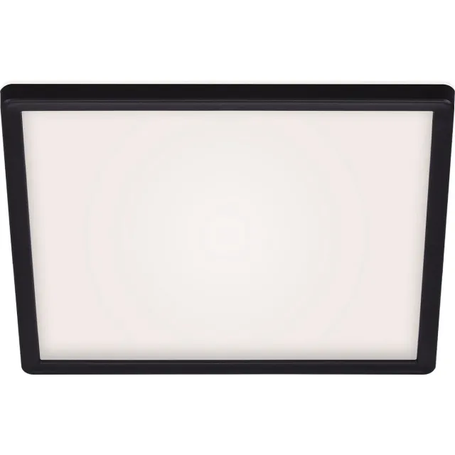 Briloner Slim - Plafondlamp led - plafonniere woonkamer met achtergrondverlichting - platte keuken lamp - neural wit licht - 22W - 42cm - zwart Zwart (an/uit)