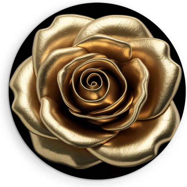 Saammp Forex Muurcirkel - Goude Roos - bloemen - Natuur - Abstract - Ø 30 - Wandcirkel - Wanddecoratie Cirkel - Muurdecoratie Woonkamer - Kantoor Decoratie