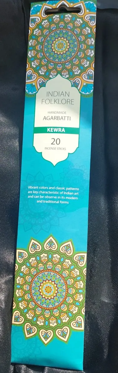 Indian Folklore Agarbatti Kewra Wierookstokjes 20 Stuks | Kewra Wierook | Indiase Wierook | Handmade Agarbatti | Bloemige Wierook | Exotische Geur | Wierookstokjes voor Thuis | Meditatie & Ontspanning | Geur & Sfeer bruin
