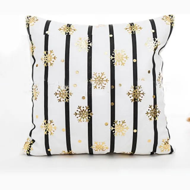 By Vicky cadeau tip - Kerst kussenhoes - kerst kussen - wit met goude sneew