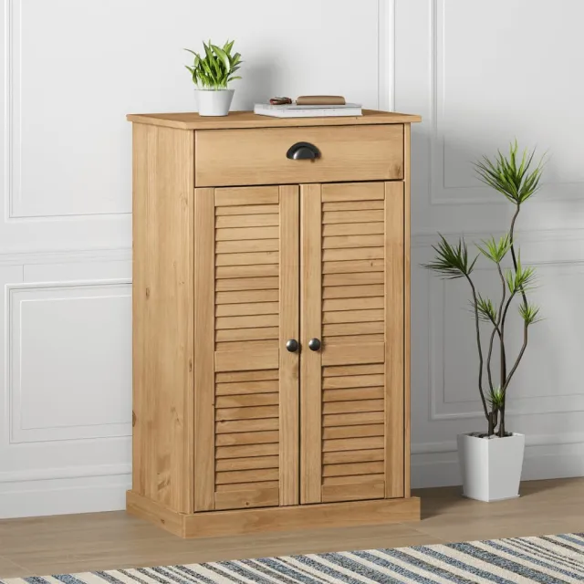 vidaXL Schoenenkast VIGO 60x35x96 cm massief grenenhout Bruin