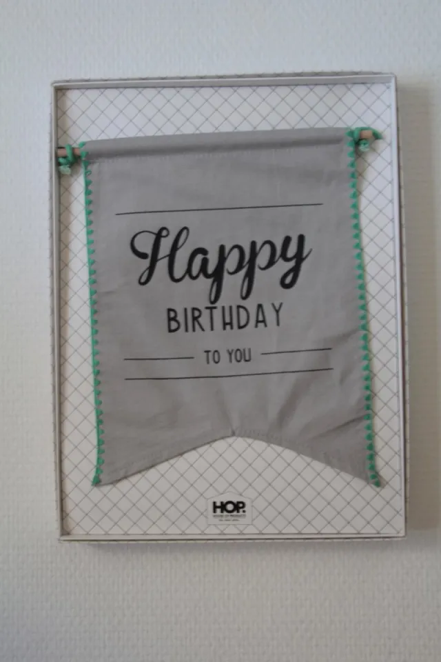 House of Products Wimpel Wit afgewerkt met groene rand