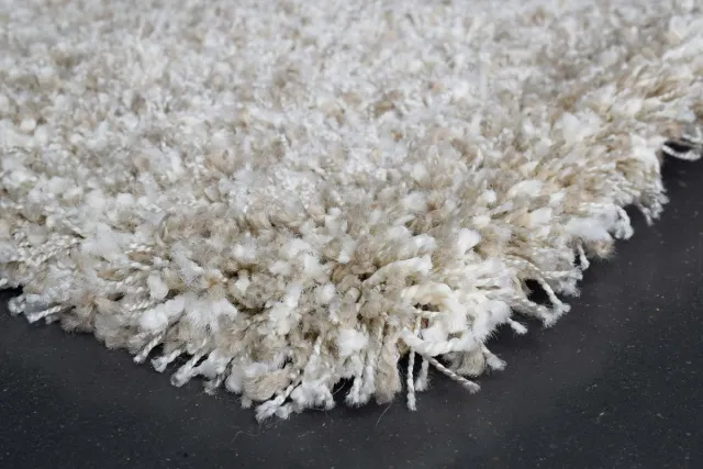 Eurogros Rugsman Mellow Vloerkleed - 80 x 150 cm - Beige - Rechthoekig, Loper, Rond - Polyester - Woonkamer - Effen - Shaggy - Hoogpolig, Boho, Modern