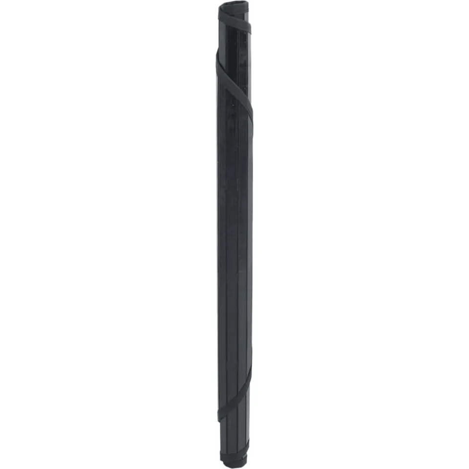 vidaXL Vloerkleed rond 60 cm bamboe zwart