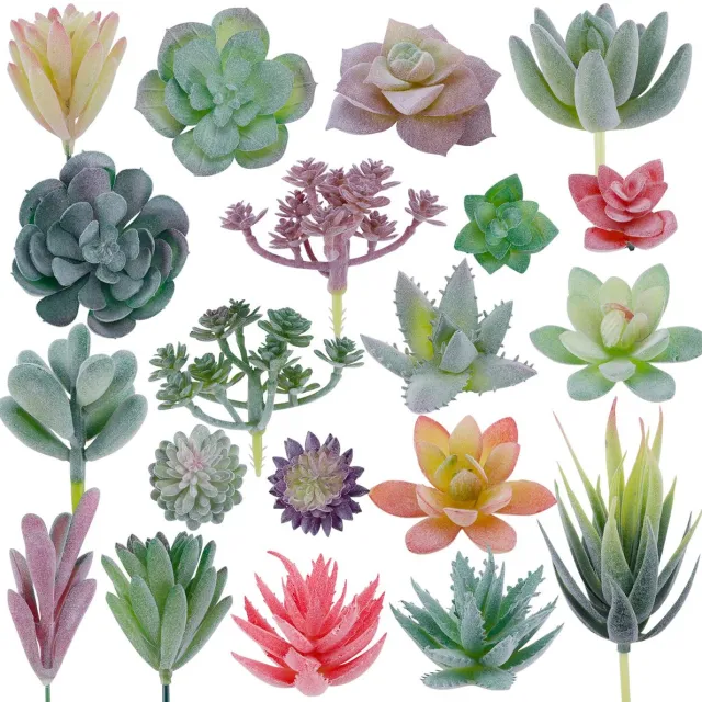 Unyqoos Set van 20 Realistische Kunstvetplanten voor Decoratie en Creatief Gebruik Meerkleurig