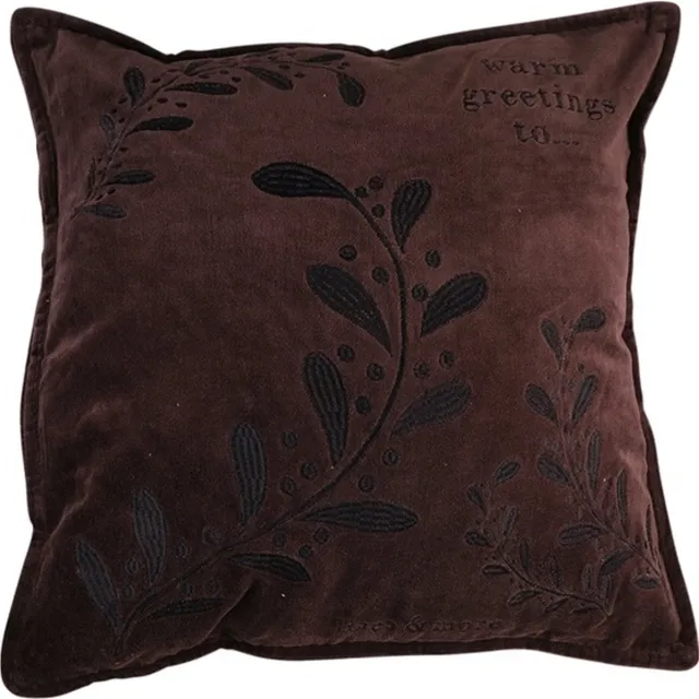 Linen & More Kussen Warm Greetings Velvet Bruin | 50 X 50 | Sierkussen Voor Woonkamer Of Slaapkamer