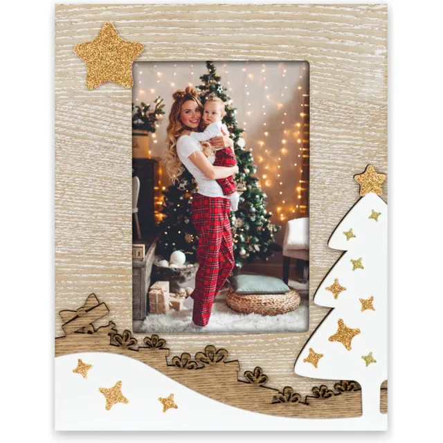 Zep Houten Kerst Fotolijst Sestriere voor foto formaat 10x15 - ZT3446 Bruin