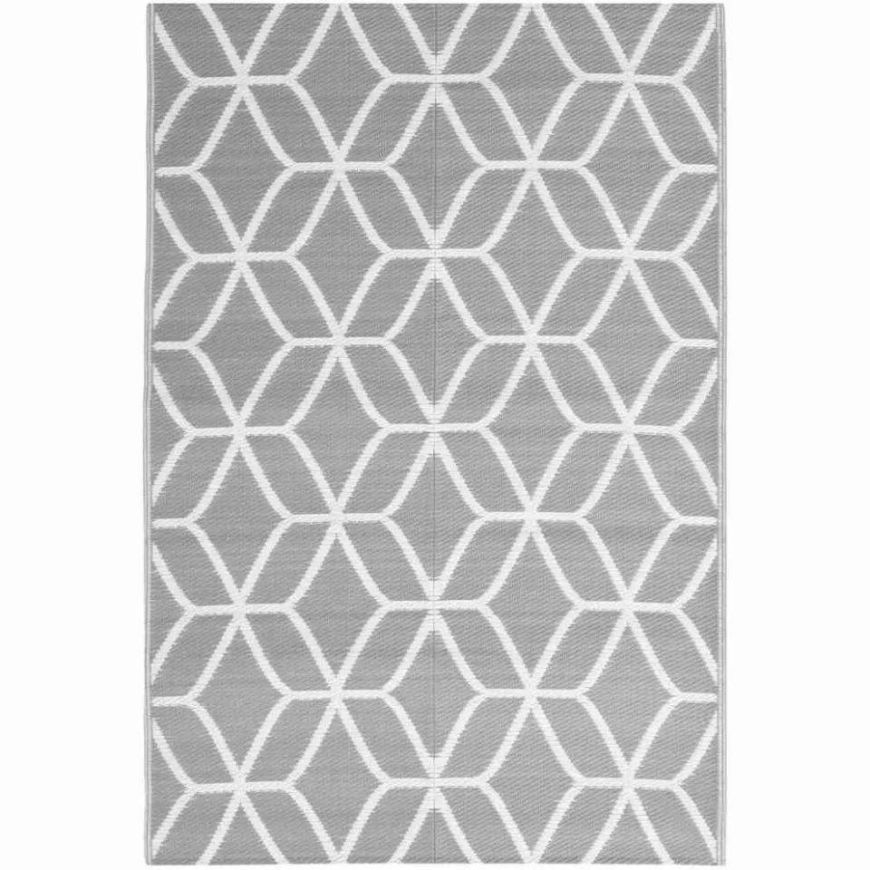 vidaXL Buitenkleed ARAKIL 140x200 cm polypropeen grijs