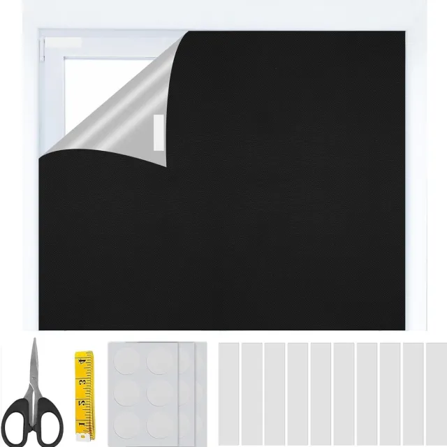 CSGoods Verduisterend rolgordijn dakraam 100x150 cm zonder boren - verduisteringsrolgordijn - thermorolgordijn - draagbare zonwering - voor familie - reizen - binnen. Any