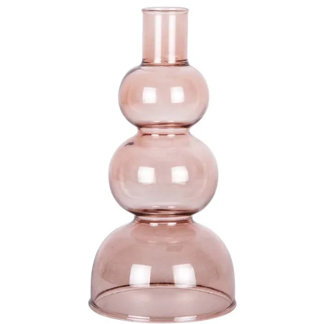 Present Time Candle holder Layered Circles glass Lichtroze