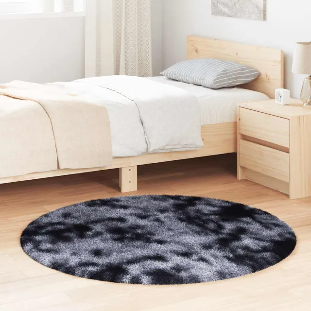 vidaXL Hoogpolig vloerkleed NAVARRA 120x120 cm polyester donkergrijs grijs, foto 2