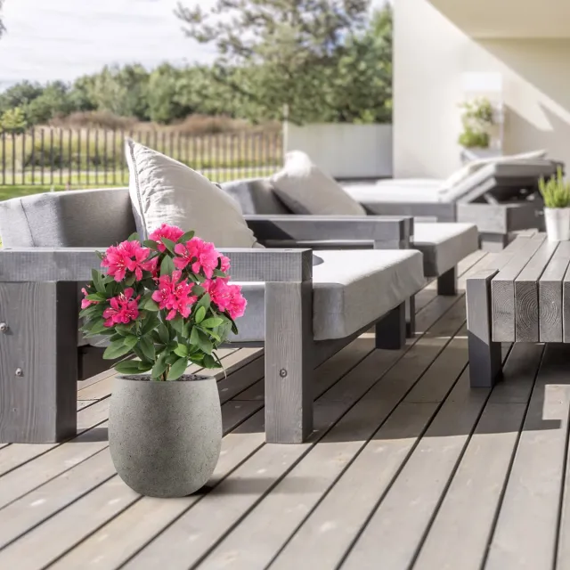 maxifleur Kunstplanten Rhododendron Kunstplant 55cm in pot Cerise UV Roze