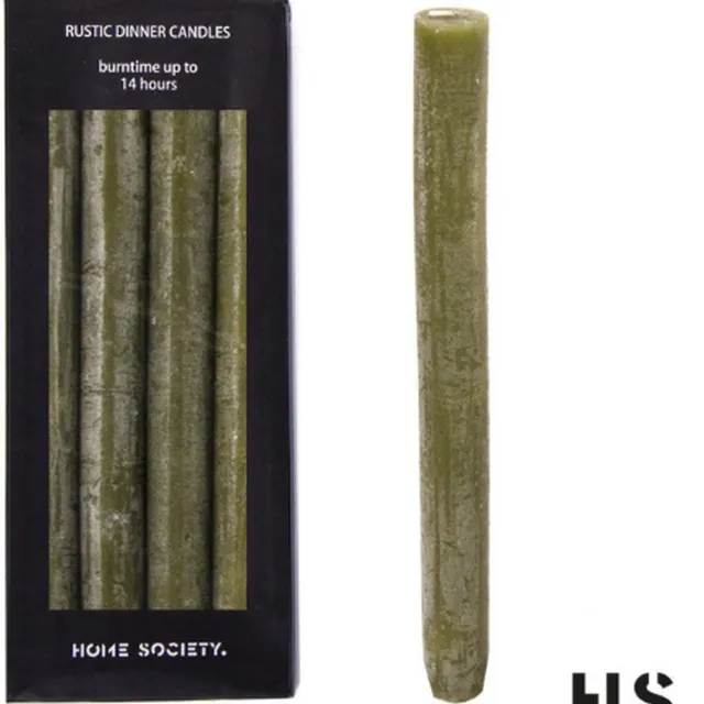 Home Society Dinner Candles Green Groen