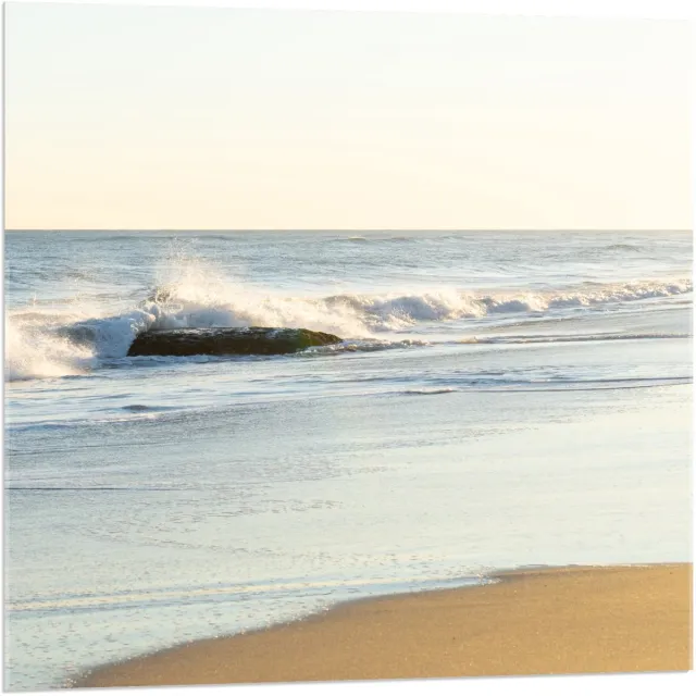 KuijsFotoprint Acrylglas –Twee Wijn Glazen bij het Strand– 120x80 (Wanddecoratie op Acrylglas) Blauw