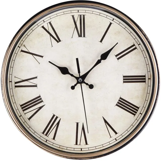 ACCSHINE Wandklok, niet-tikkend, stil, vintage, 30 cm, Romeinse cijfers, kwarts, groot, werkt op batterijen, gemakkelijk af te lezen, geschikt voor thuis, keuken, slaapkamer, kantoor en school.