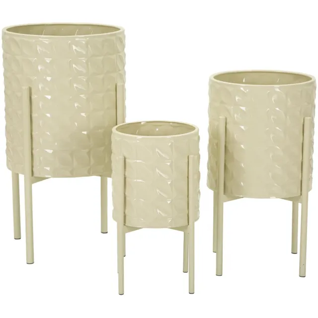 Mauro Ferretti Vaas Hgolder Betsy Set 3 Pcs Ø 36×56,5 cm Crème