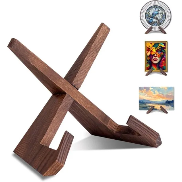 Daity 1 stuk - Bordenhouder - Boekenplank - Bordenrek - 21cm - Standaard - Beugel - Steunframe - Plank - Haak - Geschikt voor borden en boeken - Niet gemakkelijk te vervormen - Duurzaam - Hout Bruin
