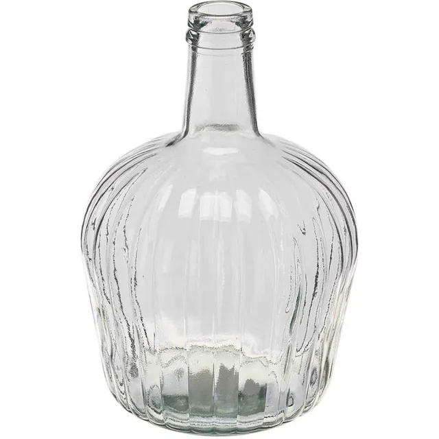 Giftdecor Bloemen fles vaas - transparant glas - D19 x H31 cm - flesvaas - boeketvaas - 5 liter