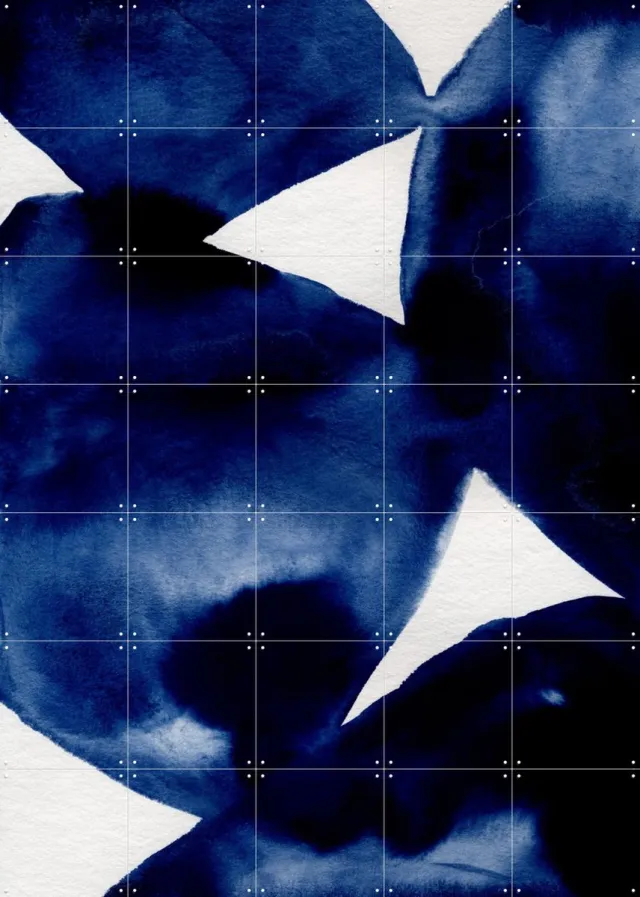 IXXI Shapes 13X, Mareike Böhmer - 100 x 140 cm - Grote wanddecoratie en posters - Grafisch Ontwerp, Abstract, Abstract, Minimalisme, Aquarel Wit / Blauw