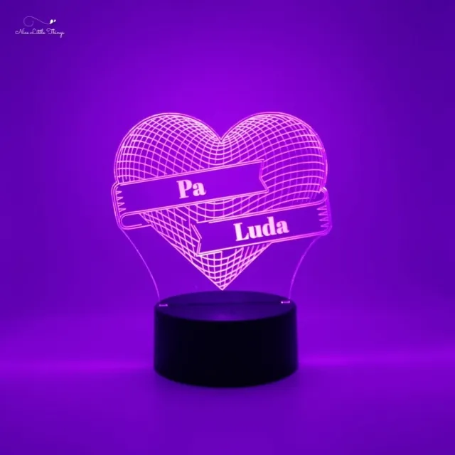 Nice Little Things [Nice Little Things] - Gepersonaliseerde RGB LEDlamp Hartje Rood