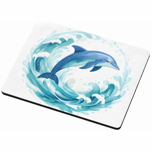 Mr Cadeautjes MDF magnetische fotolijst 9 x 7 - design Een cirkelvormige waterwerveling rond een springende zeeschi | cadeau Wit