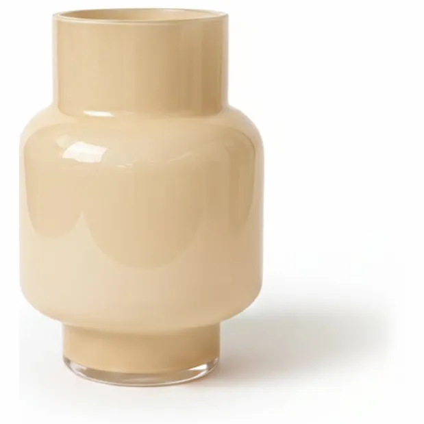 Hakbijl Glass Bloemenvaas Pien - beige - glas - D17 x H25 cm - decoratie - vazen