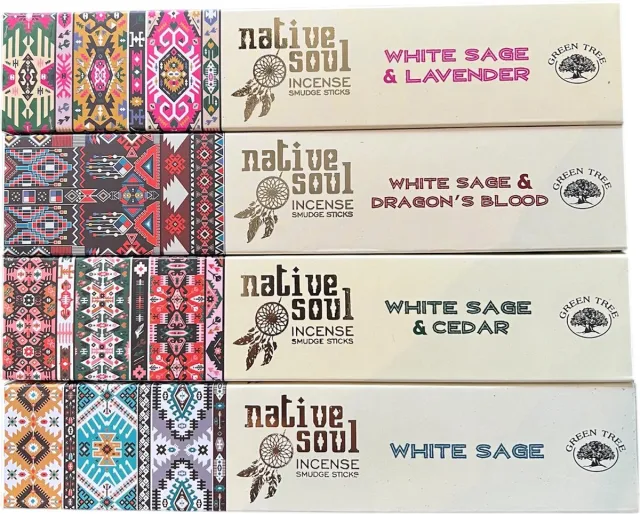 Native Soul Wierook - White Sage - Cedar - Lavendel - Dragonsblood - Set van 4 stuks Mix