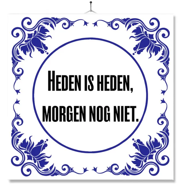 MC Living Tegel Met Opdruk | Heden Is Heden | Cadeau | Inclusief Geschenkdoos | Standaard | Ophangsysteem Multi-Color