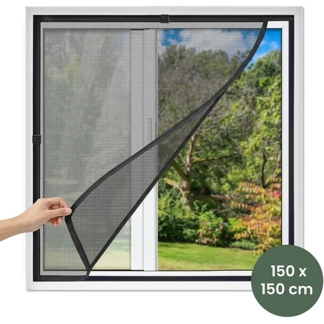 STACK Universele Raamhor Magnetisch - 150×150cm - Grijs - Vliegenraam op Maat - Universeel Horrengaas & Muggengaas - Insectenhor voor Ramen - Inkortbaar Horgaas - Raam Hor