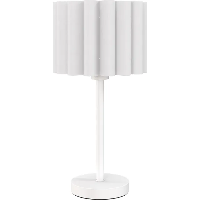 Homcom Tafellamp met Kunststof Kap - Bureaulamp - Nachtlamp - Schemerlamp - Wit