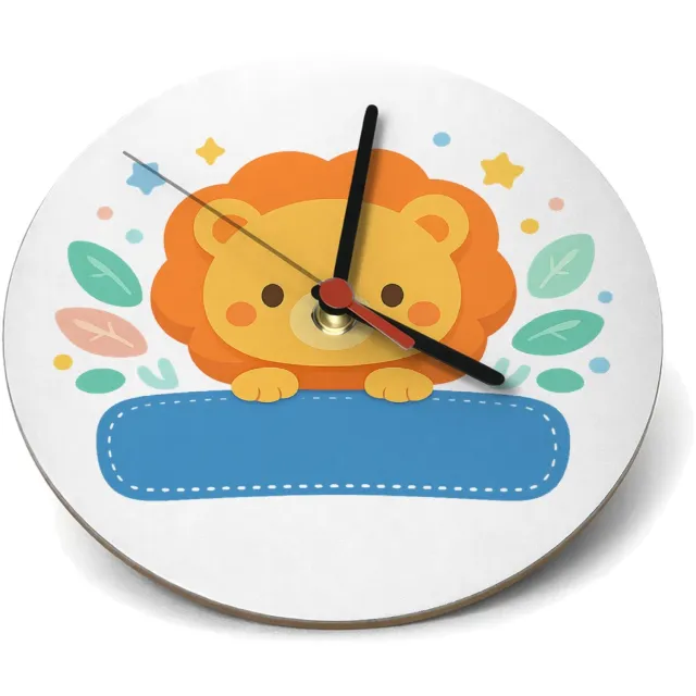 Mr Cadeautjes Klok rond Ø 19 - design Een afgerond, vriendelijk dierportret met kleine decoratieve | cadeau Wit