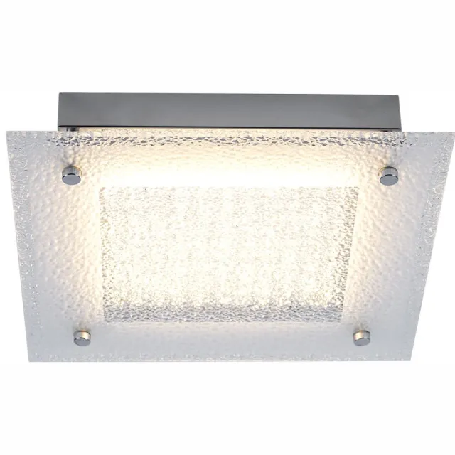 Globo Lighting LED-plafondlamp, woonkamerlamp, mat, helder metaal, H 5,5 cm Duidelijk