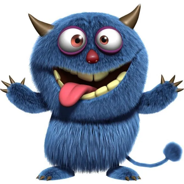 VAN IKKE Muursticker Blauw monster