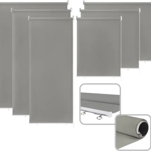 Aufun Buitenterras rolgordijn - 100 x 240 cm - geschikt voor deuren en ramen - grijs Grijs 100x240cm
