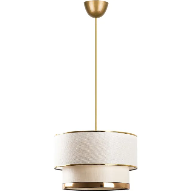 Vente-unique Asir - Kroonluchter - Crème & Goud - 30 x 65 x 30