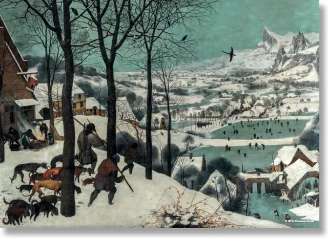 Lanzfeld (museumwebshop.com) Poster, 50x70, Bruegel, Jagers in de sneeuw wit