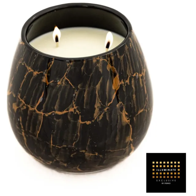 Illuminate Geurkaars zwart | ovaal | Cadeau kaars | verjaardag | sint kerst geschenk zwart met oranje